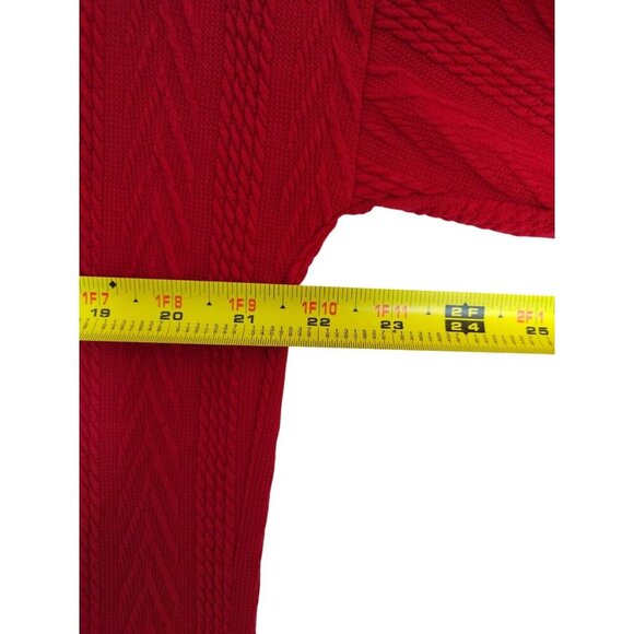 Alishebuy Women's Red Cardigan Sweater Long Sleeve Open Front Pockets, Size L. - Picture 5 of 7